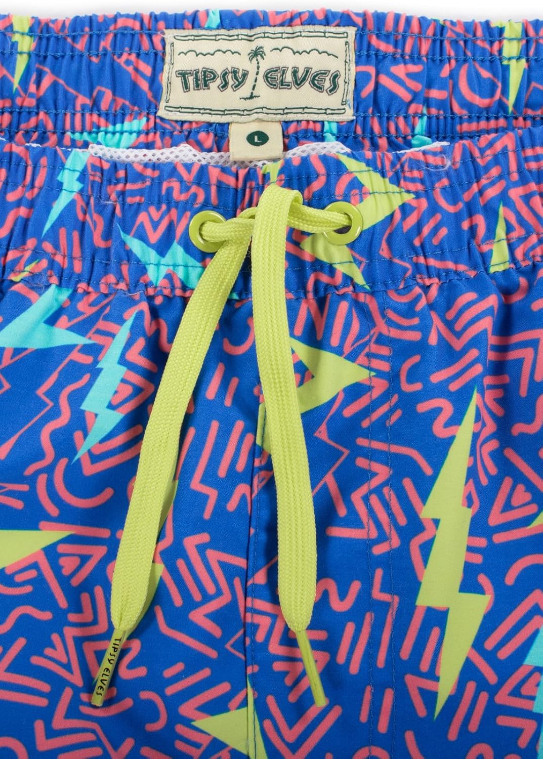 Tipsy Elves Men's Short Swim Trunks - Bright Neon Board Shorts for Vacation | 