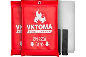 Vktoma Fire Blankets Emergency for Home, Fire Blankets to Smother a Kitchen Fire, 40” x 40” Emergency Fire Blanket 2 Pack, Fiberglass Fire Blanket for Kitchen, Camping, Car, Picnic, Fireplace