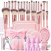 HGHDBT 70Pcs Pink Makeup Brushes Set Professional Makeup Kit Multi-functional Makeup Tool Set with Case Facial Makeup Accessories, Foundation Makeup Brush Kit Eye and Face Make up Brushes & Tools
