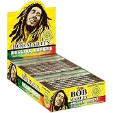 Bob Marley Rolling Paper - 1 1/4" Medium Size (78mm) Paper - Box of 25 Booklets! (50 Leaves Per Book)