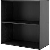 Homes: Inside + Out Apexa 2-Tier Cube Storage Organizer Shelves, Stackable Wood Bookcase Fits Cubby Bins for Organization, Dorm Teen Room Decor & Home Office, Black
