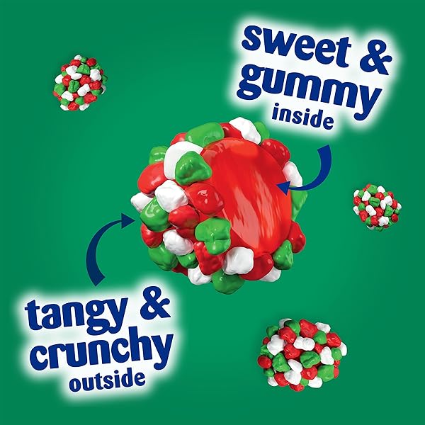 NERDS FROSTY GUMMY CLUSTERS SHARE POUCH, HOLIDAY NERDS, RED AND GREEN GUMMY CANDIES, 3 OZ