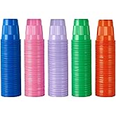 Lilymicky 500 Pack 3 oz Plastic Party Cups, Disposable Bathroom Cups in Assorted Colors Can Be Used for Tasting Jelly Party Shot