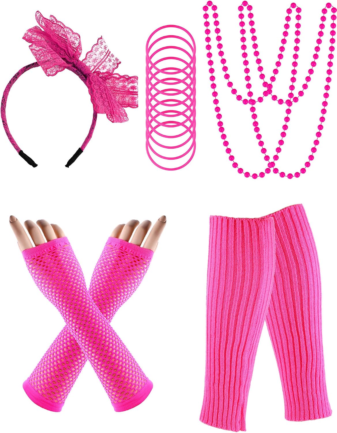 Disfraz Neón Años 80 Conjunto De - Incluye Tutú, Calentadores Y Guantes, Tallas 8-14 O 16-20 UK, Para Despedidas De Soltera Traje Fiesta 80s Redstar Fancy Dress