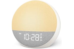 Sunrise Alarm Clock White Noise Machine, Sleep Timer 15-180 mins, 30 Soothing Sounds for Baby Adults Kids, 11 Night Light Col