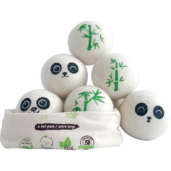 6 Pack XL Reusable Wool Tumble Dryer Balls, 100% New Zealand Wool ,Laundry Balls For Tumble Dryer - Save Drying Time & Nature's Fabric Softener - View #8