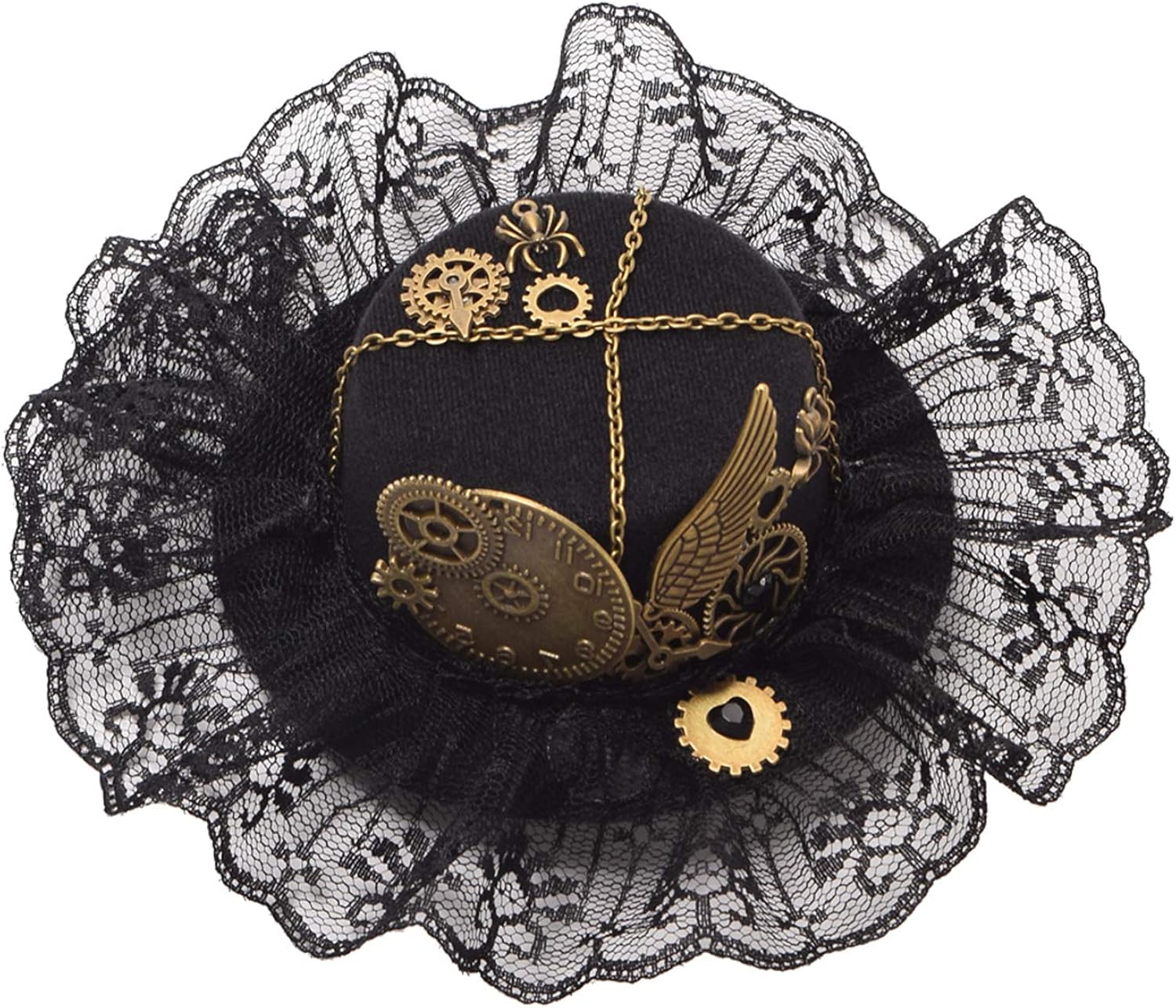 GRACEART Woman Steampunk Mini top hat headwear, Small, J