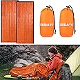 DIBBATU 2/4/6/8 Pack Emergency Sleeping Bag, Survival Gear Bivy Sack Blanket, Waterproof Lightweight, Portable Nylon Sack for Camping Hiking Outdoor Adventure Activities