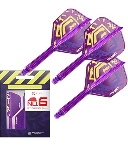 Target Darts K-Flex Voli E Aste Integrati - Set Da 9, Multicolore, Per Maggiore Precisione - Foto 6