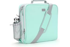 Mesilee Zipper Binder, 3 Inch D-Ring 3 Ring with Water Bottle Holder,700 Sheet Capacity-Multiple Pockets,Binder with Strap for School/Office, Fit for 13" Tablet/Laptop,Patent Design-Light Blue