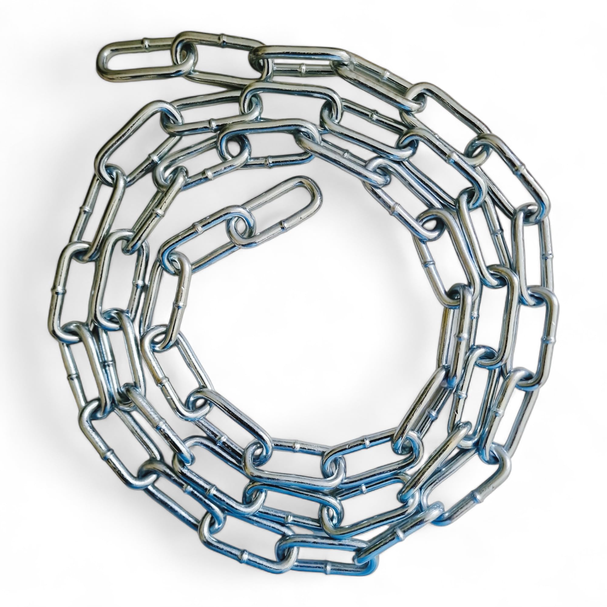 Heavy Duty Galvanised Metal Link Chain Thick Stainless Steel for Bike Lock Padlock Security Gate Fence Gym Weight Lifting Extra Strong Long Length Welded Hot Metal Dipped Polished (5MM, 5 Metre)