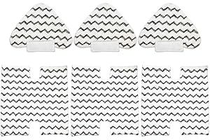 EXTOLIFE 3 Pack Touch-Free Steam Mop Pads + 3 Pack Triangle Dirt Grip Washable Pads Kit for Shark Lift-Away Pro & Genius Steam Pocket Mop System S3973 S3973D S5002 S5003 S6001 S6002 S6003 Part P184WQ & P182W