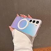 Compatible with Samsung Galaxy S23 Plus Case Women Girls,[Compatible with MagSafe] [Holographic Iridescent Color Changing Effect] Fashion Slim Shockproof Cute and Unique Protective Phone Case