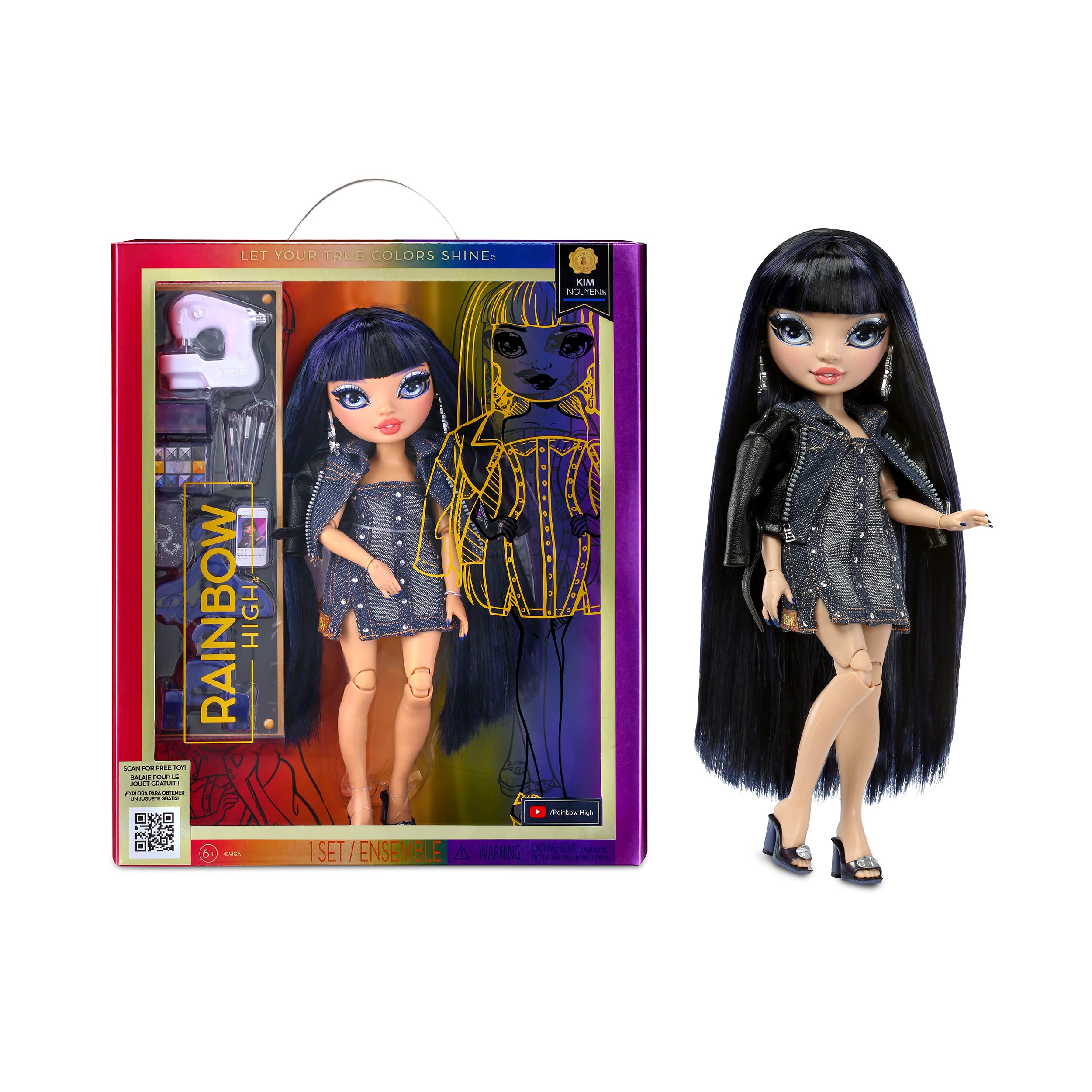 Rainbow High Fashion Doll – KIM NGUYEN - Blue Doll – Fashionable Outfit & 10+ Colourful Play Accessories - For Collectors and Kids Ages 4-12