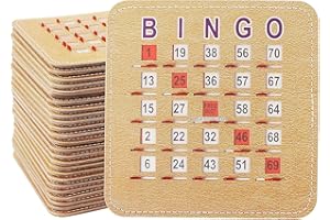 GSE Games & Sports Expert 5Ply Stitched Shutter Bingo Cards, Finger-Tip Shutter Slide Bingo Cards, Easy-Read Large Print Bingo Cardboard with Sliding Windows (25-Pack)