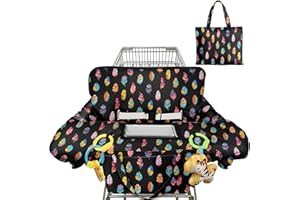 POLOVILLAE Shopping Cart Cover for Baby 2-in-1 High Chair Cover with Safety Harness Multifunctional Indian Colorful Feathers Cart Covers for Babies Soft Padded Grocery Cart Cover for Baby Boy Girl