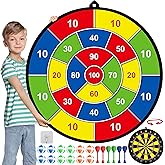 Large Dart Board for Kids, Kids Double-Sided Dart Board with Sticky Balls and Darts, Indoor/Outdoor Sport Fun Party Play Game Toys, Gifts for 3 4 5 6 7 8 9 10 11 12 Year Old Boys Girls
