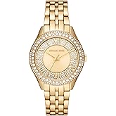 Michael Kors Harlowe Women's Watch, Stainless Steel and Pavé Crystal Watch for Women with Steel or Leather Band