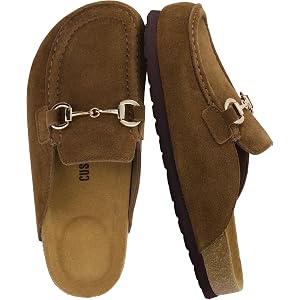 CUSHIONAIRE Cliff Suede Clog Mules for Women