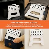 iTrend 11 Inch Folding Step Stool Heavy Duty Anti-Skid Carry Handle White Black view 6
