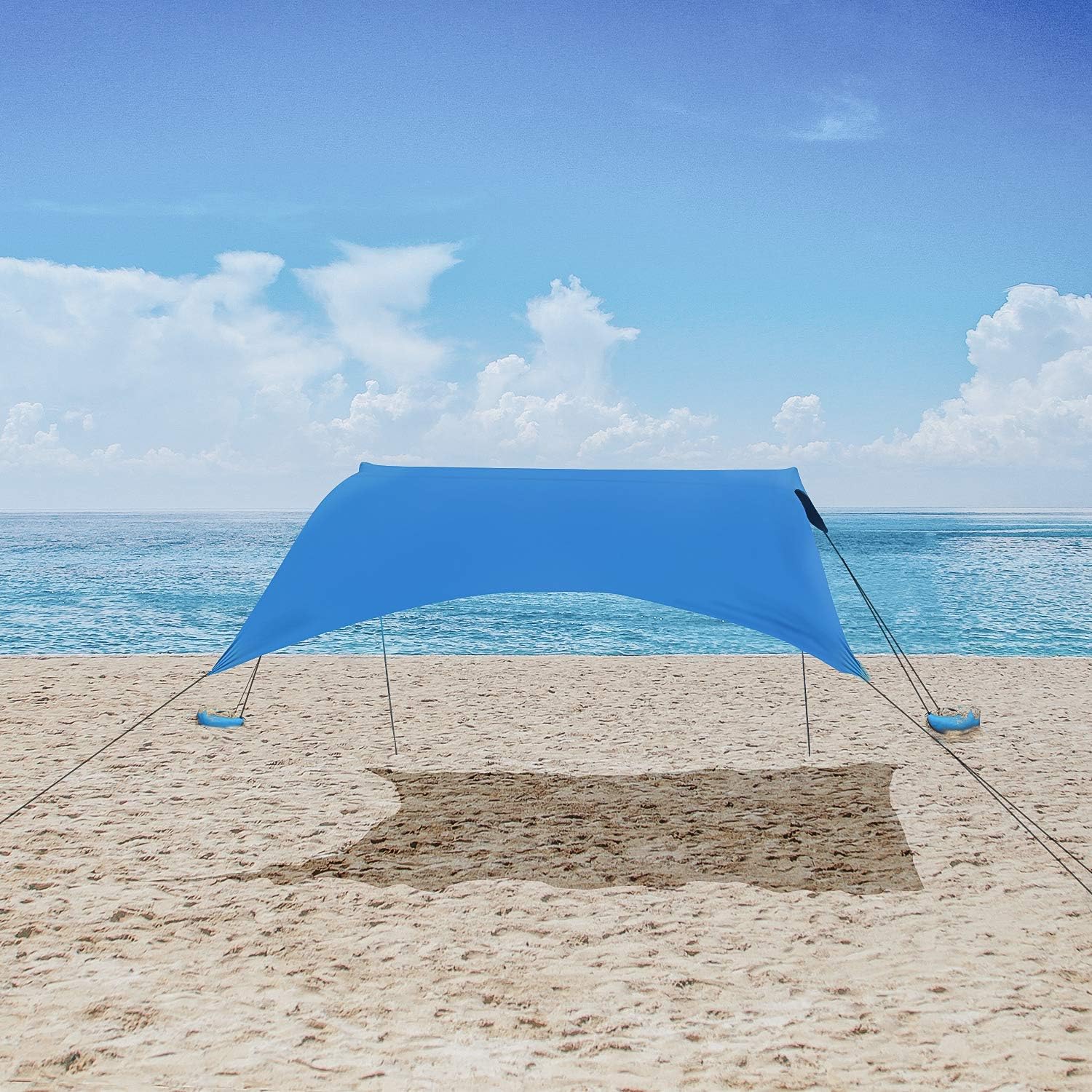 Sun Shelter with Sandbags Anchor, Large Beach Sunshade for Kids