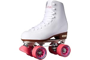 CHICAGO Skates Premium White Quad Roller Skates for Girls and Women Beginners Classic Adjustable High-Top Design for Indoor or Outdoor Skates and Roller Derby