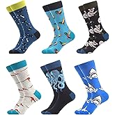 WeciBor Men's Dress Funny Crazy Colorful Novelty Combed Cotton Crew Socks 12 Pack - Size 7-10/10-13/13-15