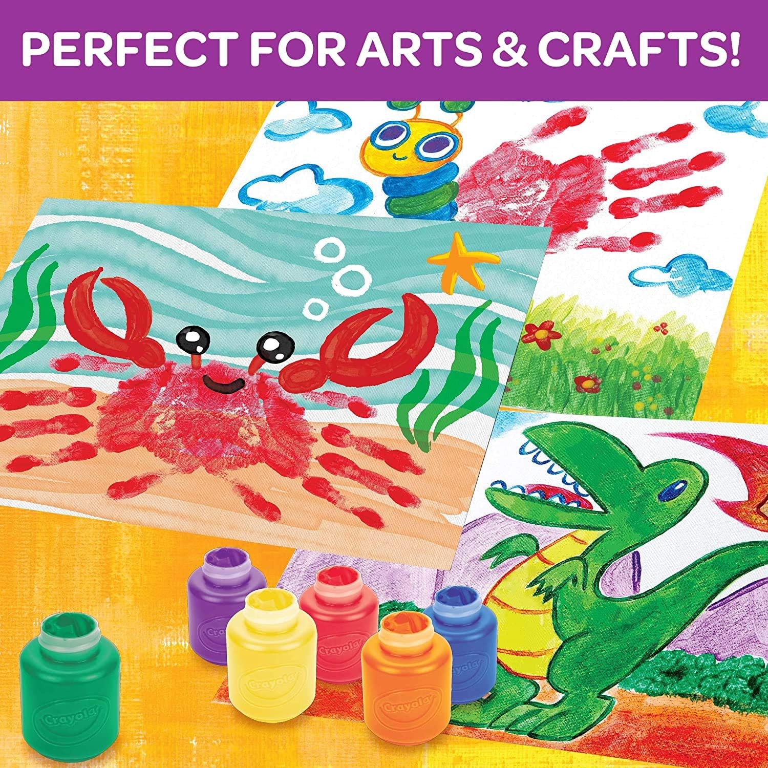 Crayola Washable Kids Paint, 6 Count, Kids At Home Activities, Painting Supplies, Gift, Assorted: Toys & Games