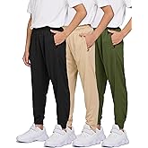 PURE CHAMP 3 Pack Boys Sweatpants Mesh Lightweight Kids Clothes with Zipper Pockets Active Quick-Dry Boys Pants Sizes 4-20