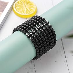 XIA YAN 6mm Black Onyx and White Howlite Handmade