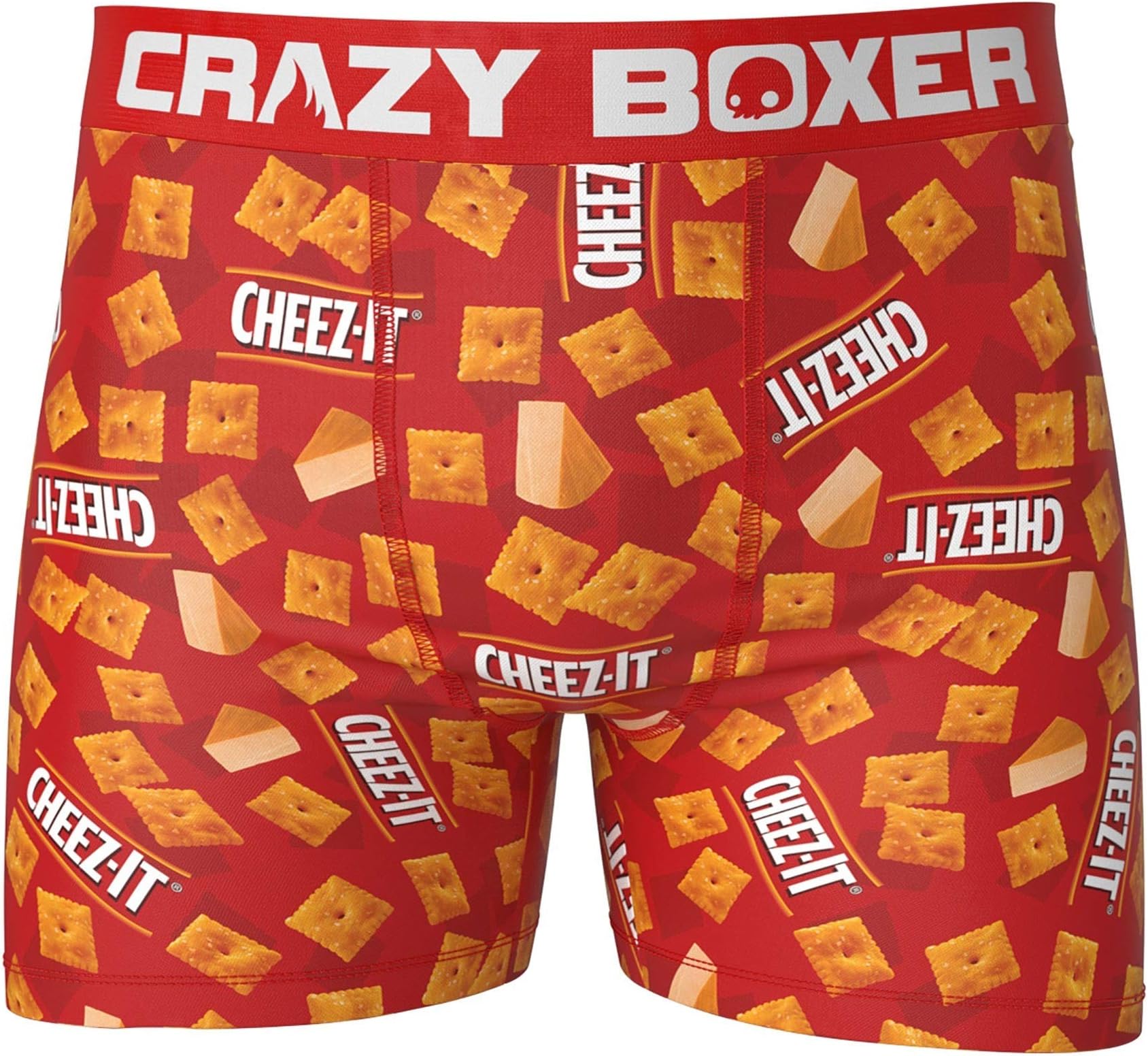 Crazy Boxer Men's Cheez-It All Over Print Red Boxer Briefs Medium