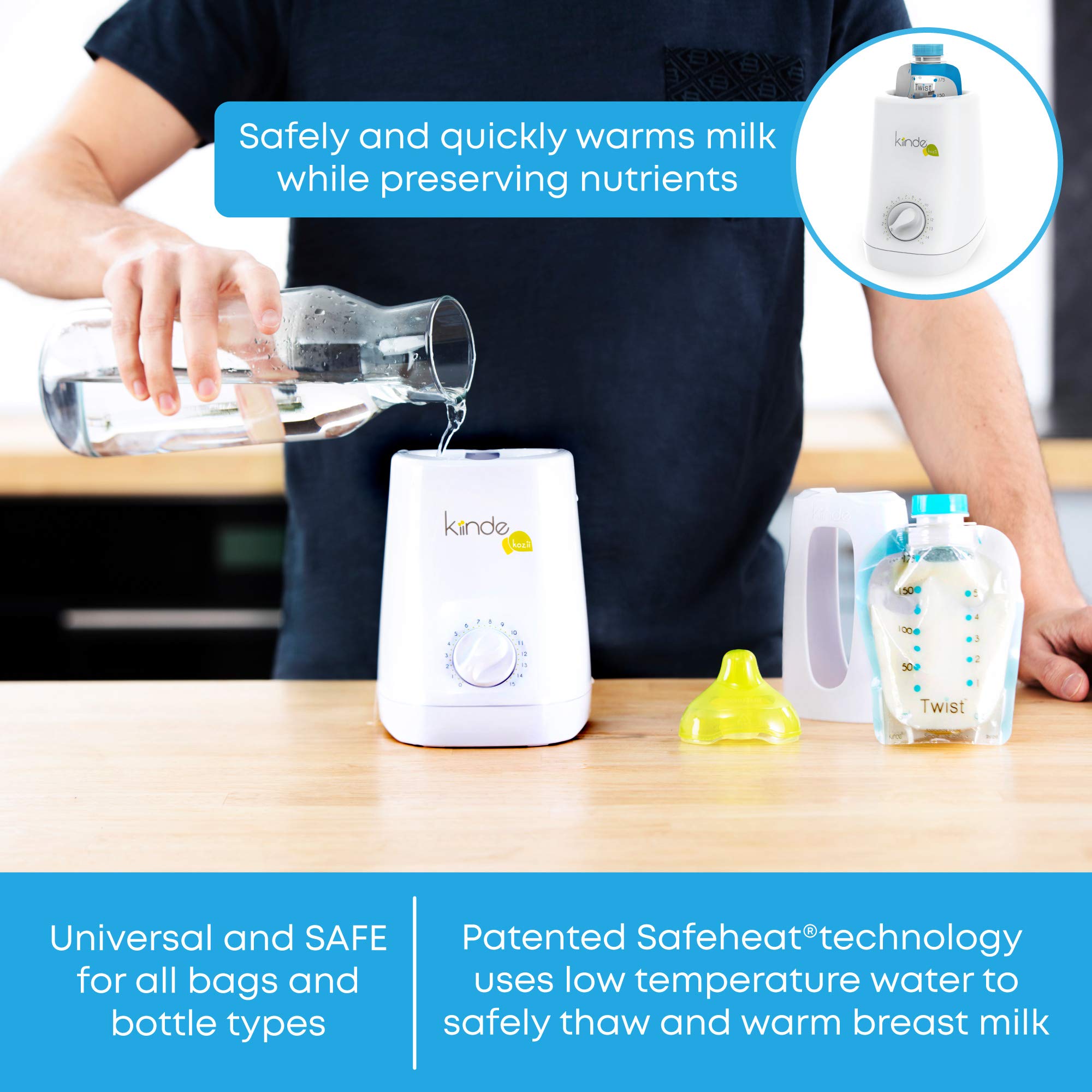 Kiinde Kozii Baby Bottle Warmer and Breast Milk Warmer for Warming
