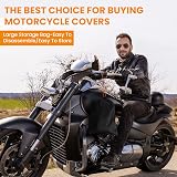 SRIMMIT Motorbike Cover 420D Waterproof XXL 90x37x50 License Window view 7