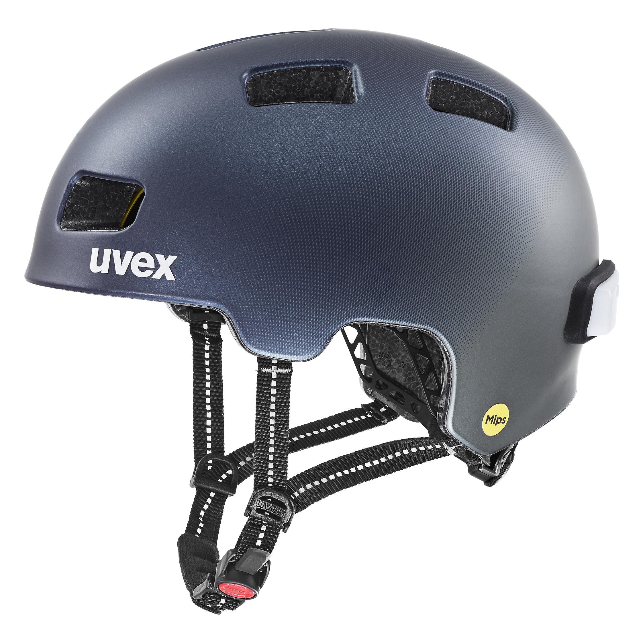 uvex city 4 MIPS - lightweight city helmet for women and men - MIPS system - includes LED light - deep space matt - 55-58 cm