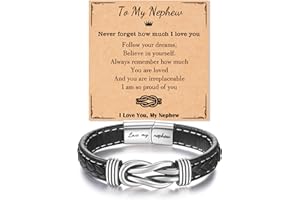 Tarsus Bracelet for Son/Grandson/Nephew, Gifts for Teen Boys Leather Knot Bracelet, Graduation Christmas Birthday Gifts