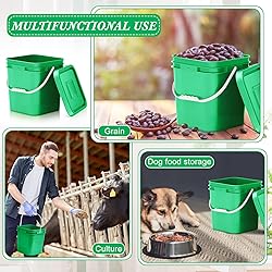 Mumufy 5 Pcs 3.5 Gallon Square Food Grade Bucket