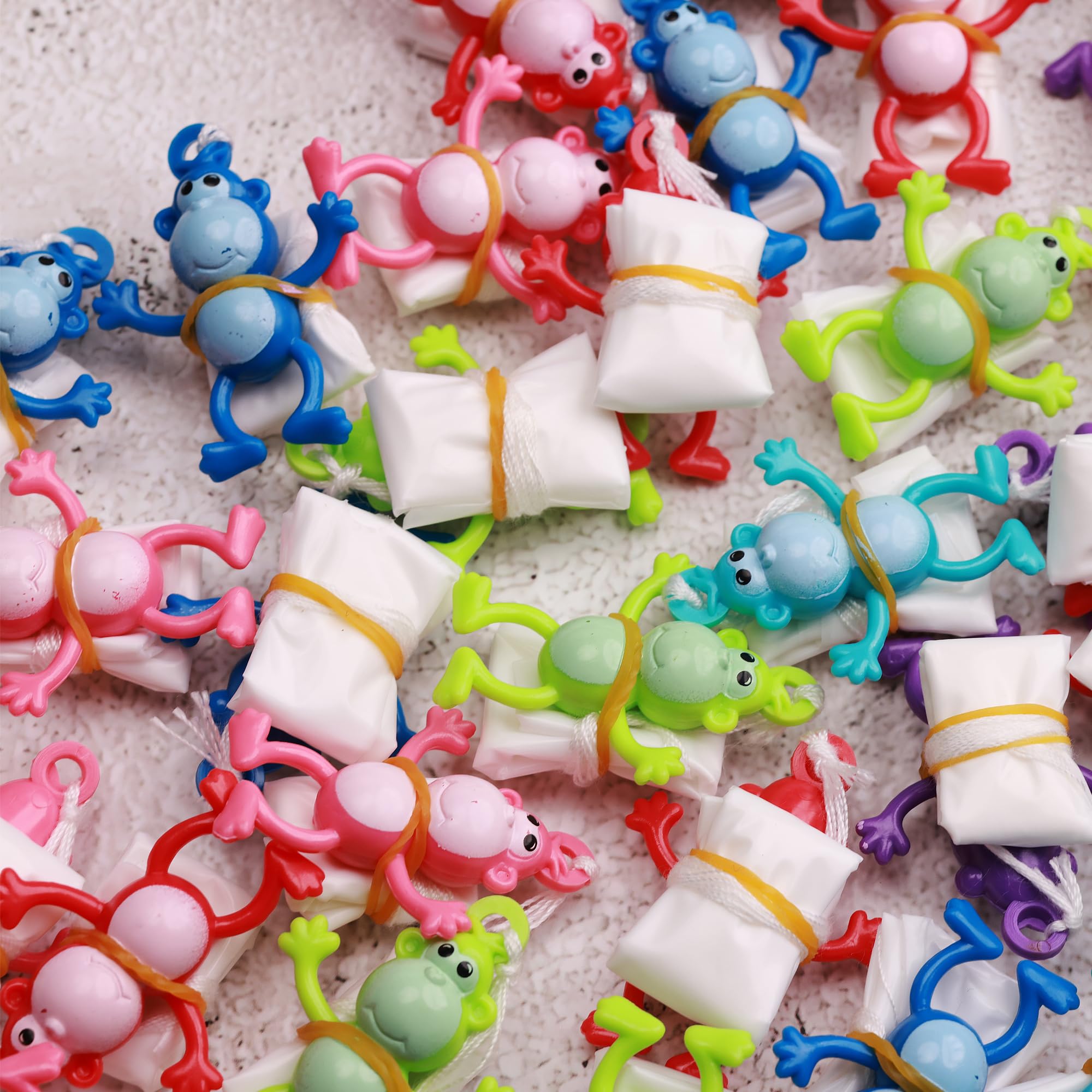 Entervending Parachute Toys for Kids - Pack of 12 Multicolor Monkey Paratrooper Toy - Flying Toys for Boys & Girls - Party Favors & Summer Activities