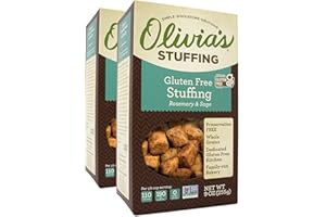 Olivia's Croutons Gluten Free Stuffing Mix - Rosemary & Sage Herb Seasoned Dressing - Vegetarian, Preservative Free, 9 Ounce (Pack of 2)