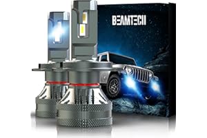 BEAMTECH H4 Bulbs, G-XP Chips Canbus Ready 600% Brighter 6500K White Light, Pack of 2
