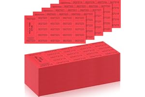 Kosiz 504 Sheets 20 Bid Raffle Ticket with Different Numbers Per Sheet Chinese Auction Tickets for Events Church Basket Auction Silent (Red)