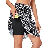 Kimmery Golf Skirts for Women 20" Knee Length Skorts Skirts with 3 Pockets Split Hem Athletic Skirts Sizes M-3XL