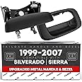 Tailgate Handle Latch w/ Improved Bezel Trim with Rod Clips - Upgraded Metal Handle Compatible with 1999-2007 Chevy Silverado GMC Sierra 1500 2500 3500 - OEM 15997911, 15228539, 15228541, 15228540