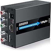 SUNNATCH HDMI to Component Converter with Scaler Function, 1080P HDMI to RGB, HDMI to YPbPr 5RCA Converter, HDMI in Component