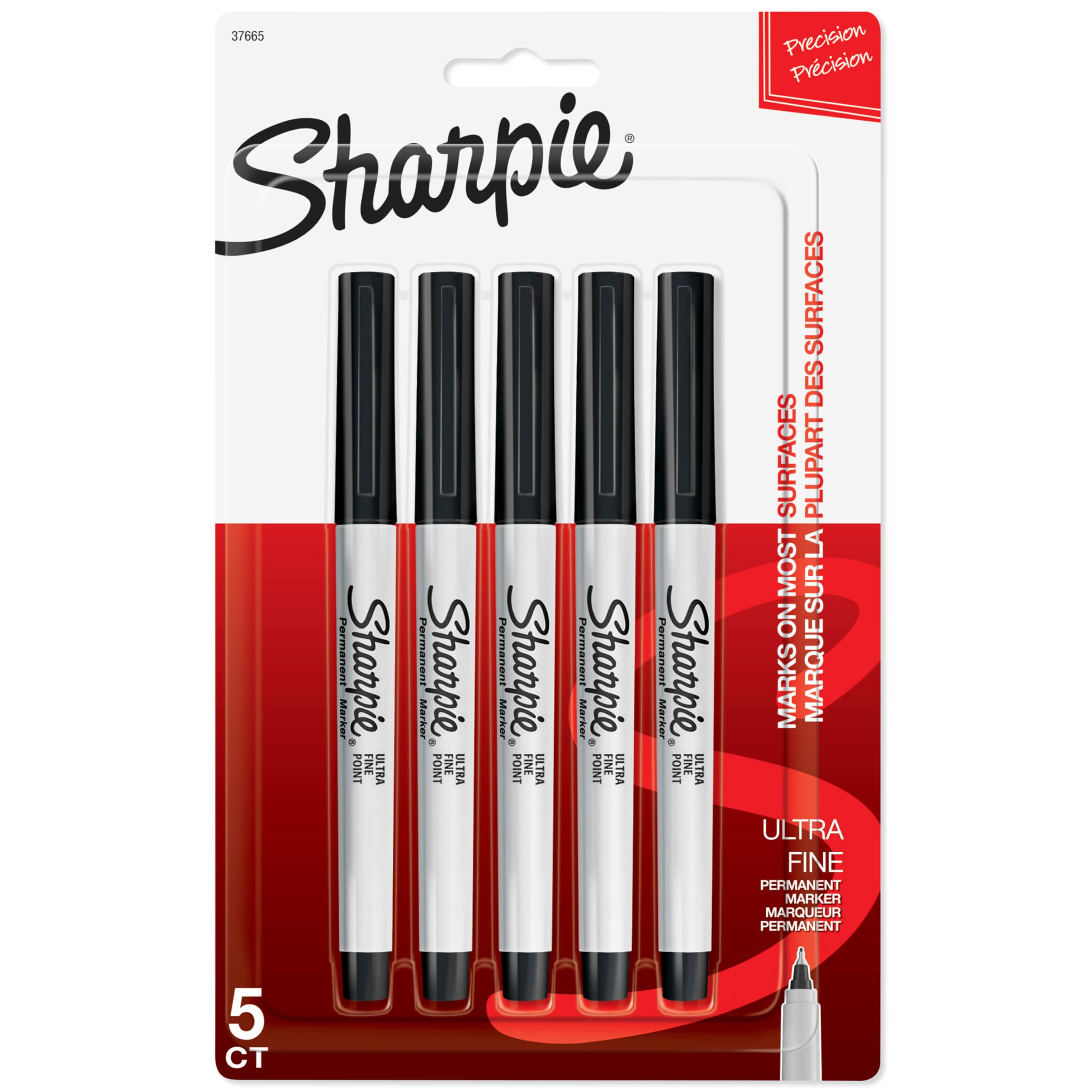 Photo 1 of Sharpie 37665PP Permanent Markers, Ultra Fine, 5 Pack