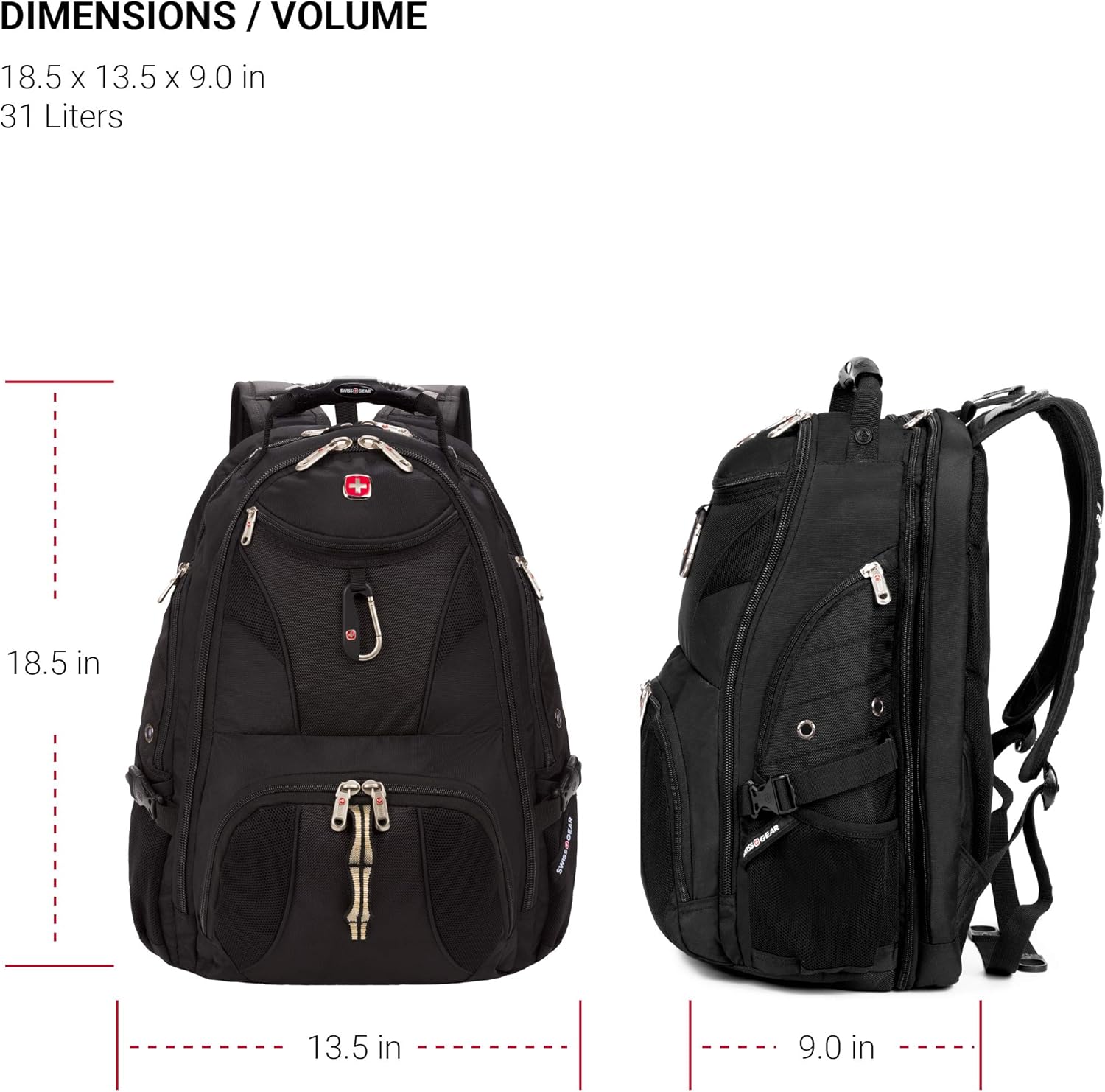 SWISSGEAR 1900 ScanSmart Laptop Backpack | Fits Most 17 Inch Laptops and Tablets | TSA Friendly Backpack | Ideal for Work, Travel, School, College, and Commuting- Black: Computers & Accessories