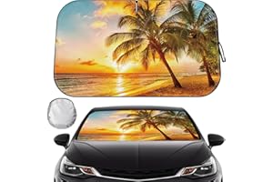 LEVOTIYER Car Windshield Sun Shade - Reflector Sunshade Offers Ultimate Protection for Car Interior, Cool Reflective Sun Blocker Fits Small Sedans, Mini SUVs