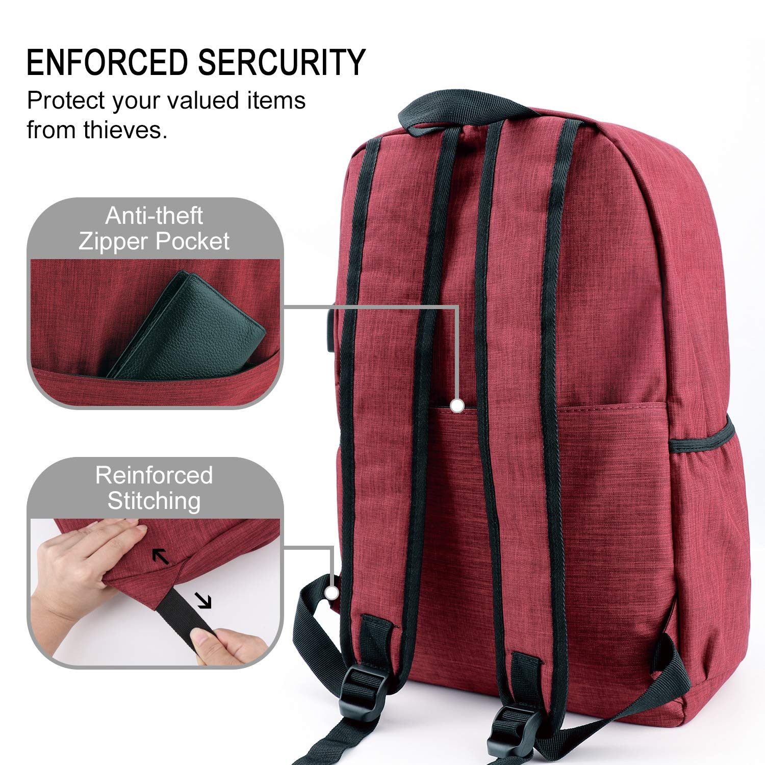 Nero Allinside Zaino Casual Leggero Zaino per Studenti Universitari per  Laptop e Notebook da 15 Pollici Zaino Scuola Impermeabile con Porta di  Ricarica USB e Jack per Cuffie Borse per PC portatili