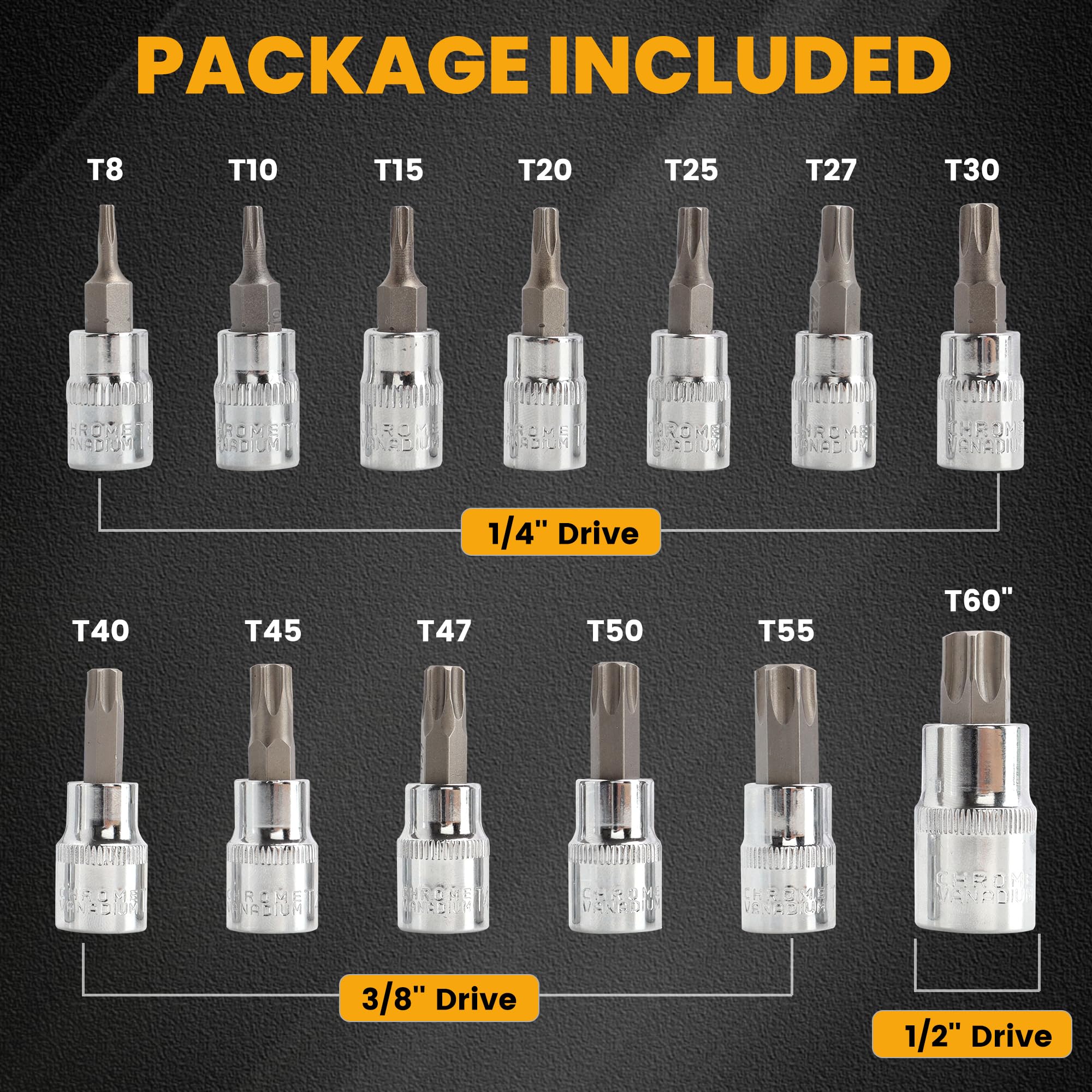 Mua 13-Piece Torx Socket Set - 3/8, 1/4, 1/2 in. Drive Torx Bit Socket ...
