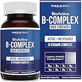 BioActive Vitamin B Complex - Blood Stream Ready, Methylated B Complex - Featuring Methylfolate, 3 BioActive Forms of B12, BenfoPure® B1 & Pantesin® B5 - 12 B Vitamins in Clinical Doses - 60 Servings