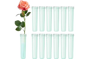 BEADNOVA Floral Water Tubes 2.8 Inch Plastic Water Tubes for Floral Flower Vials with Caps for Flower Arrangement Decoration (Green, 20 Pcs)